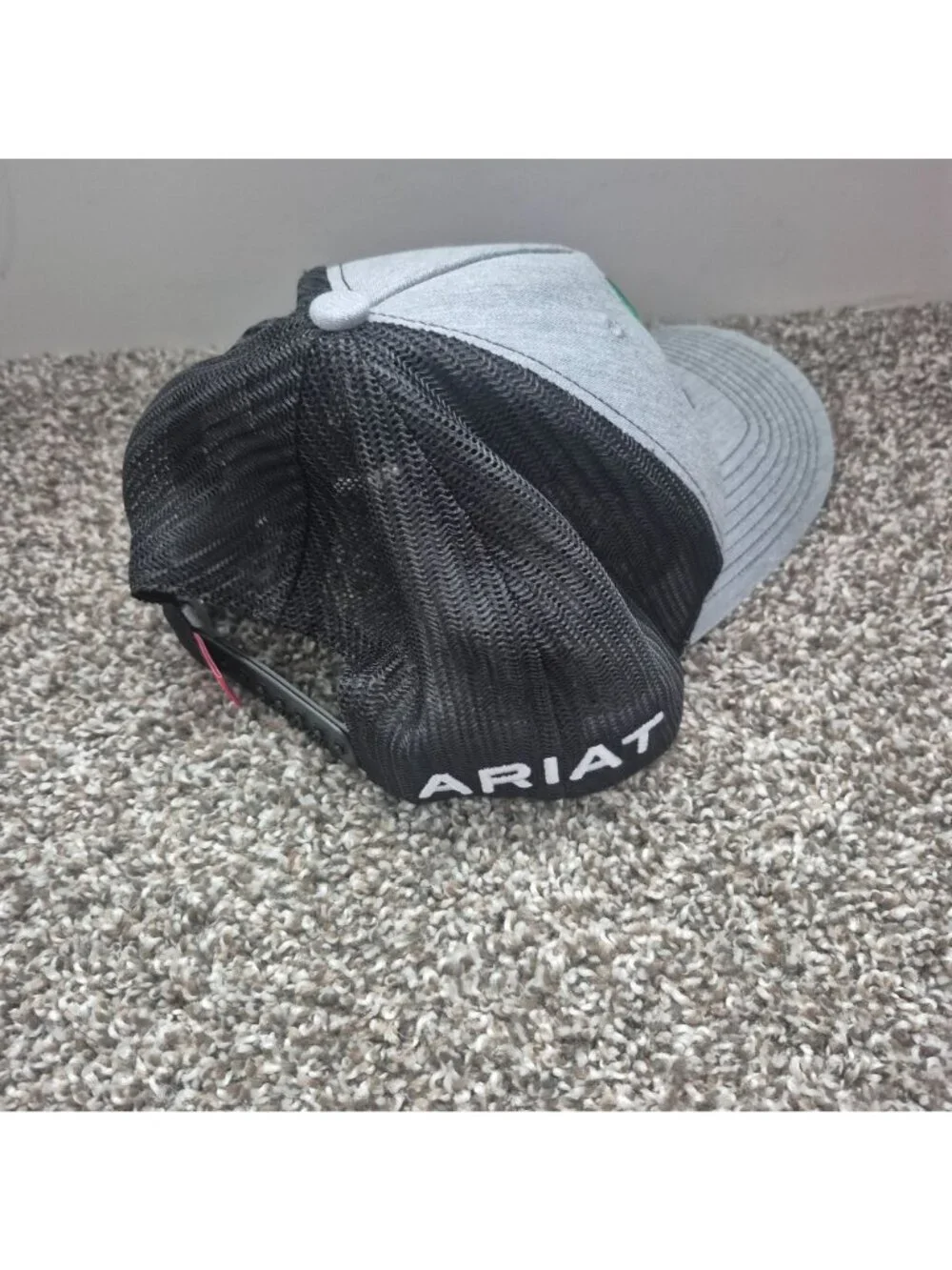 Ariat Snapback Trucker Hat Gray with Italian Flag Logo Adult One Size
